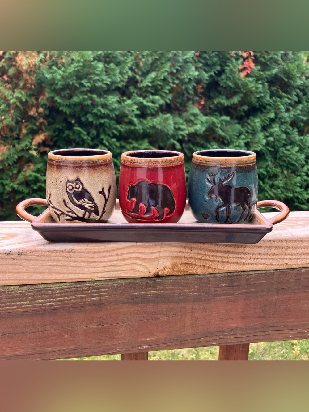 Yankee Candle Ceramic Rustic Lodge 4-piece Votive Holder Set, Retired